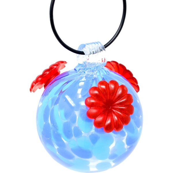 Gift Essentials Shades of Blue Glass Hummingbird Feeder - GEHF001