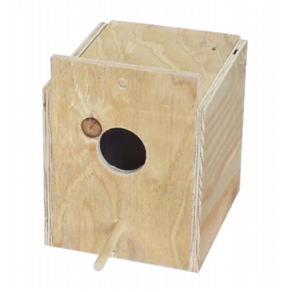Peticare Wooden Nest Box For Outside Mount With Dowel, Small - PE604446