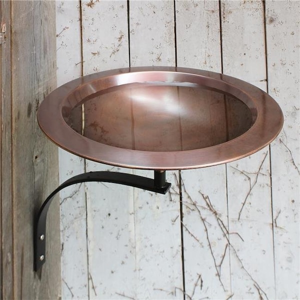 Achla Designs Achla BB-05-OR Classic II Birdbath with Over Rail Bracket; Copper; Verdi & Black - BB-05-OR