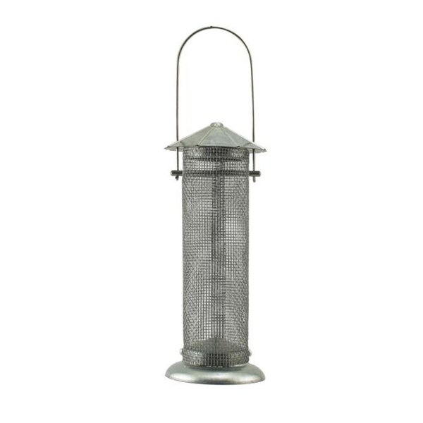 Panacea Rustic Farmhouse Panacea Rustic Farmhouse 026698 3.8 x 3.8 x 9.5 in. Galvanized Silo Nyjer Thistle Feeder - 26698