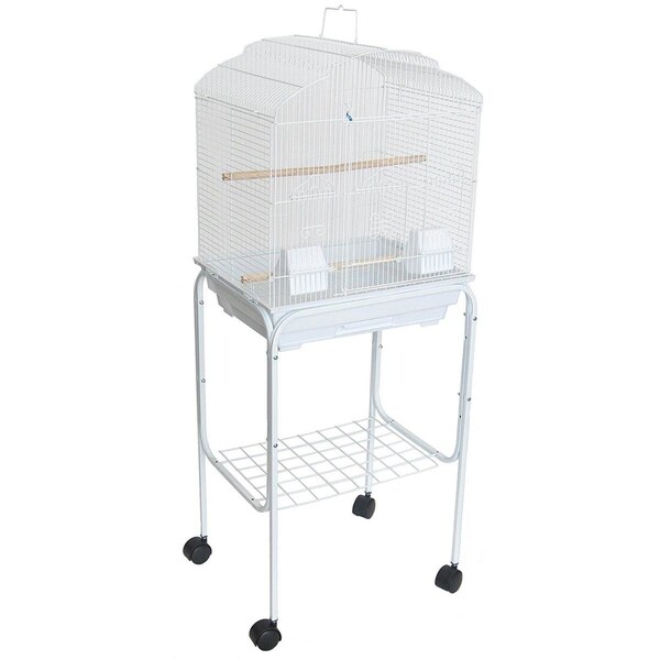 Peticare 5894-4814WHT Villa Top Bird Cage with Stand, White - PE3280204