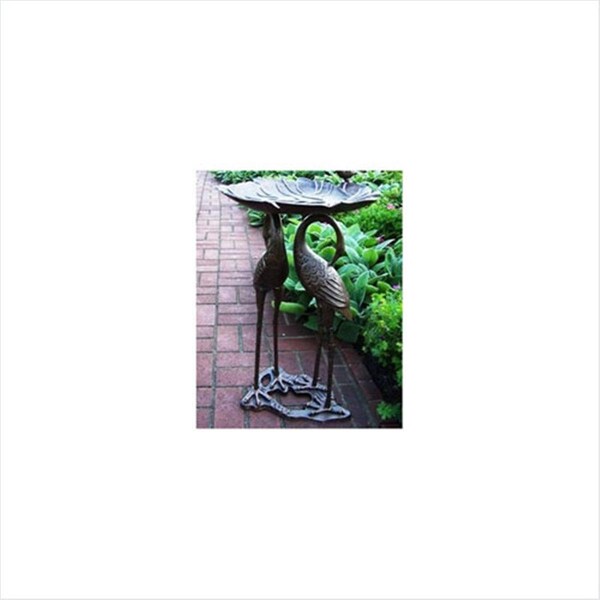 Oakland Living 2 Crane Lily Bird Bath - Antique Bronze - 5608-AB