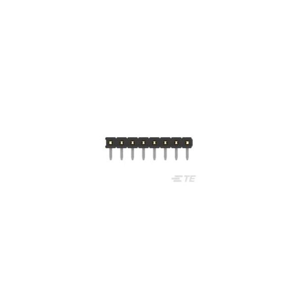 Conector de placa Te Connectivity, 8 contactos, 1 fila, macho, ángulo recto, terminal de soldadura, aislador negro - 2842124-8