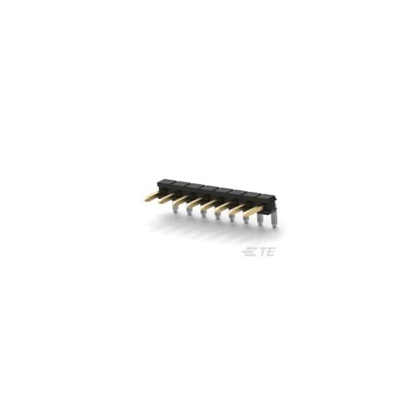 Conector de placa Te Connectivity, 8 contactos, 1 fila, macho, ángulo recto, terminal de soldadura, aislador negro - 2842124-8