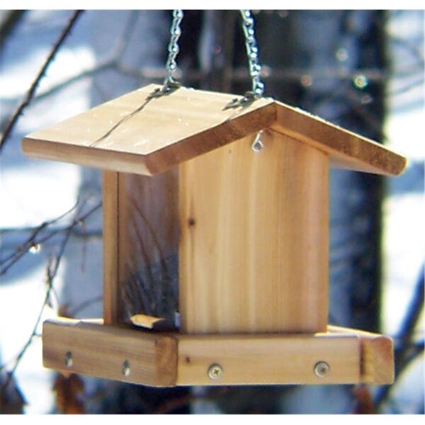 Mansbestfriend Wood 5# Small Hanging Hopper Feeder with Chain - MA2206871
