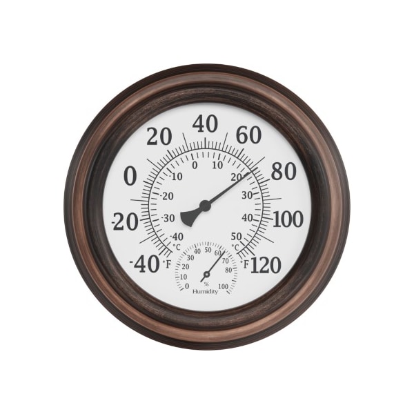 Nature Spring Wall Thermometer Decorative Indoor/Outdoor Temperature and Hygrometer Humidity Gauge, 5.5" Display - 636457GMF