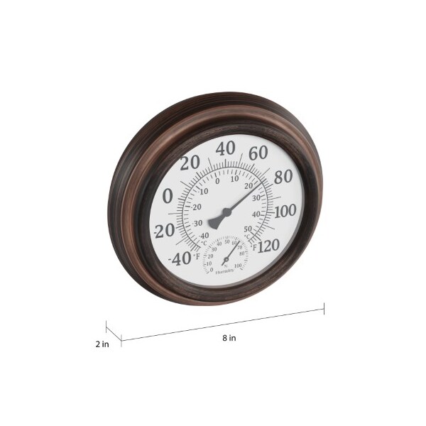 Nature Spring Wall Thermometer Decorative Indoor/Outdoor Temperature and Hygrometer Humidity Gauge, 5.5" Display - 636457GMF
