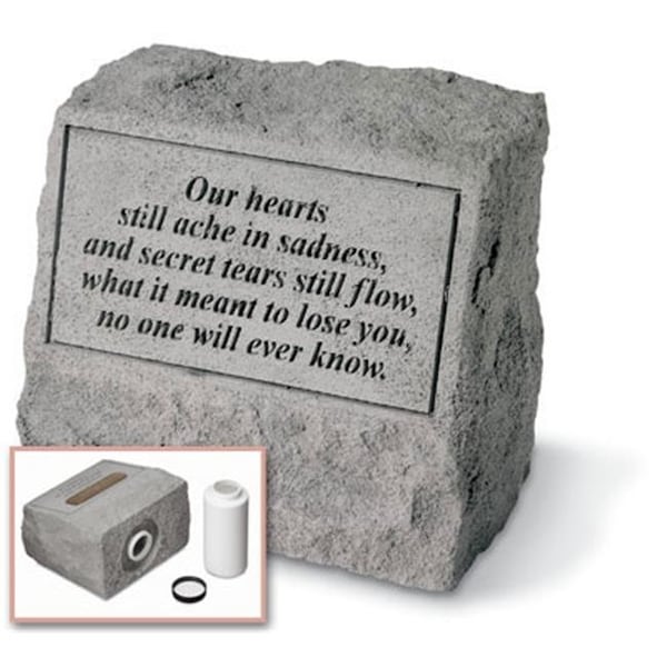 Kay Berry Inc Kay Berry- Inc. 93520 Our Hearts Still Ache In Sadness - Headstone-Urn Memorial - 9.5 Inches x 5 Inches x 8 Inches - 93520