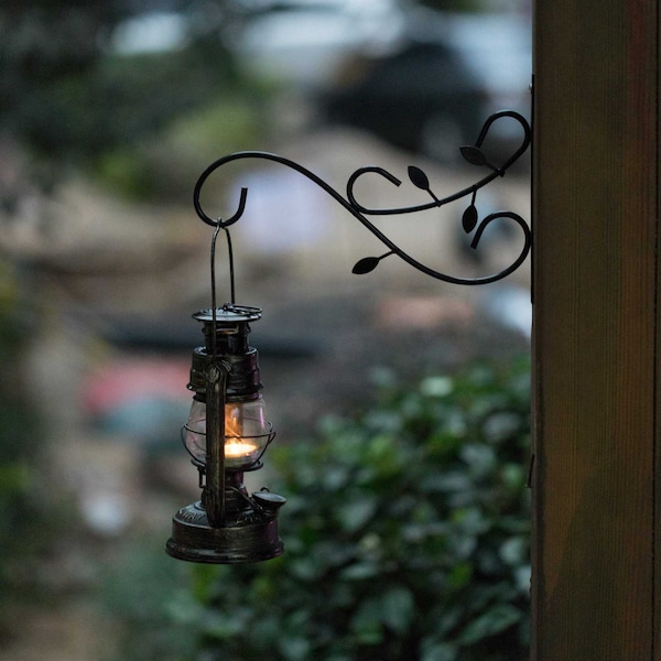 Gardenised Decorative Metal Wall Mounted Hook for Hanging Plants, Bracket Hanger Flower Pot Holder, PK 2 - QI003983.2