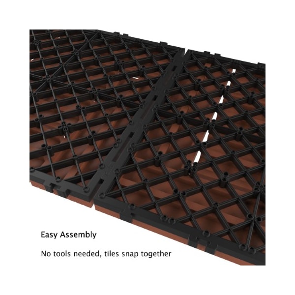 Nature Spring 6-piece Patio and Deck Tiles, Interlocking Criss-Cross Pattern for Outdoor (Square, Terra Cotta) - 325364DDE