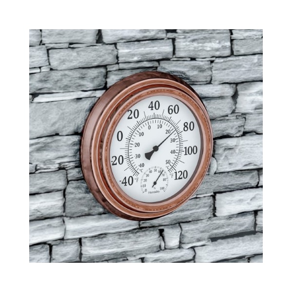 Nature Spring 5.5 in Wall Thermometer Display, Decorative Indoor/Outdoor Temperature and Hygrometer Humidity Gauge - 804480XIE