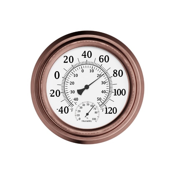Nature Spring 5.5 in Wall Thermometer Display, Decorative Indoor/Outdoor Temperature and Hygrometer Humidity Gauge - 804480XIE