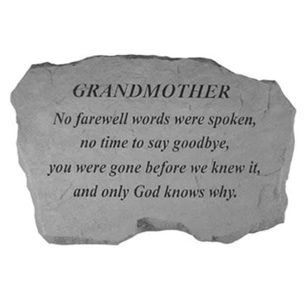 Kay Berry Inc Kay Berry- Inc. 98020 Grandmother-No Farewell Words Were Spoken - Memorial - 16 Inches x 10.5 Inches x 1.5 Inches - 98020