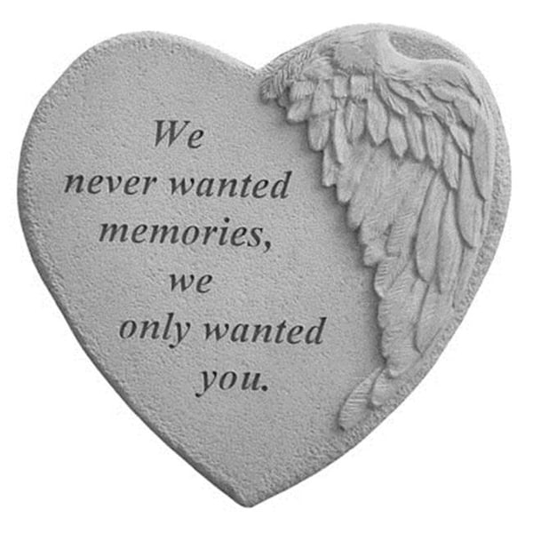 Kay Berry Kay Berry 08902 Winged Heart Memorial Stone - We Never Wanted - 8902