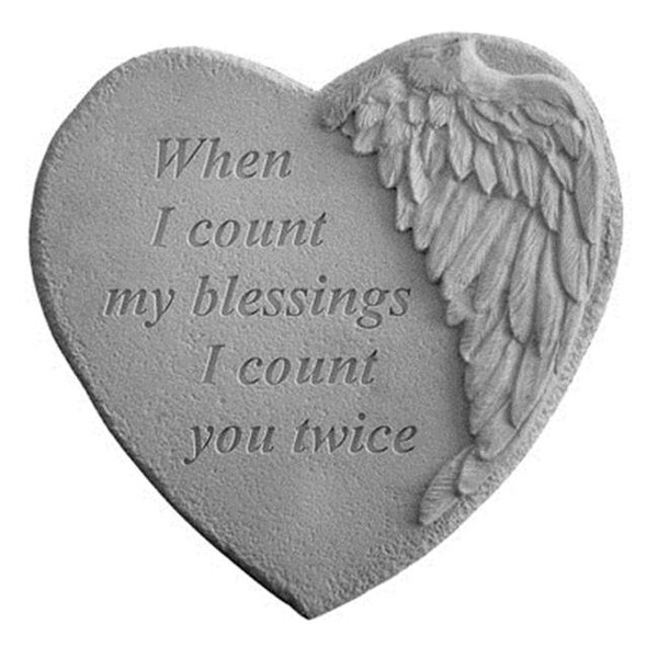 Kay Berry Kay Berry 08909 Winged Heart Memorial Stone - When I Count. - 8909