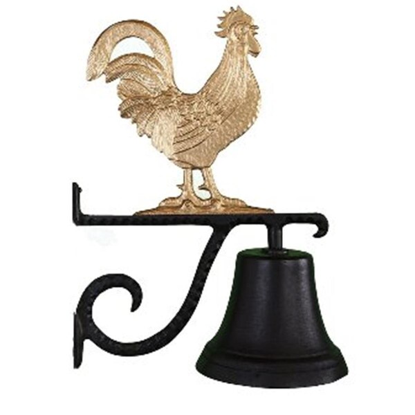 Swivel Cast Bell With Gold Bronze Rooster Ornament - SW787752