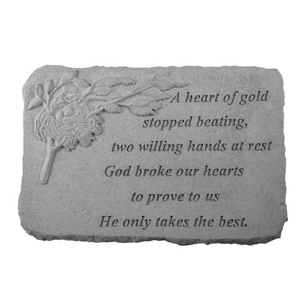 Kay Berry Kay Berry 07515 A Heart Of Gold Memorial Stone; Birds Nest - 7515