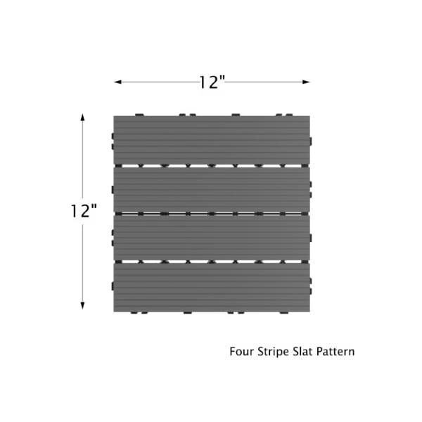 Hastings Home Hastings Home Patio Tiles - (Dark Gray, Set of 6) - 391911JXK