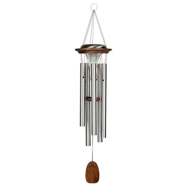 Woodstock Chimes Moonlight Solar Chime - Silver - WOODMOONS