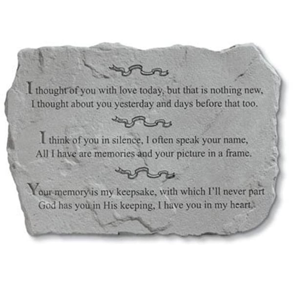 Kay Berry Inc Kay Berry- Inc. 95820 I Thought Of You With Love Today - Memorial - 18 Inches x 13 Inches - 95820