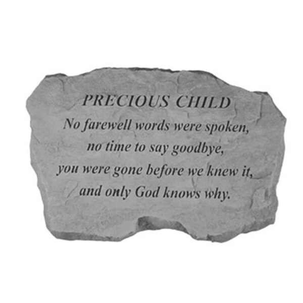 Kay Berry Inc Kay Berry- Inc. 98220 Precious Child-No Farewell Words Were Spoken - Memorial - 16 Inches x 10.5 Inches x 1.5 Inches - 98220