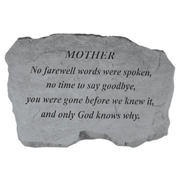 Kay Berry Inc Kay Berry- Inc. 97820 Mother-No Farewell Words Were Spoken - Memorial - 16 Inches x 10.5 Inches x 1.5 Inches - 97820