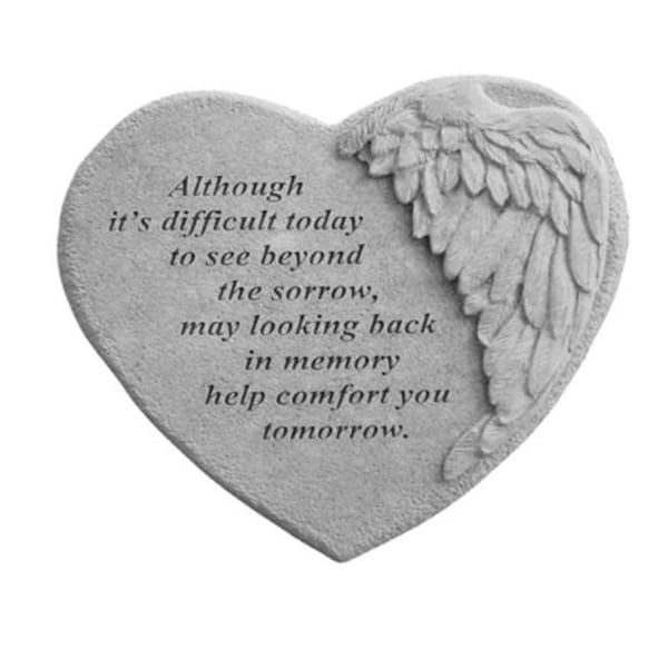 Kay Berry Kay Berry 08901 Winged Heart Memorial Stone - Although Its Difficult - 8901