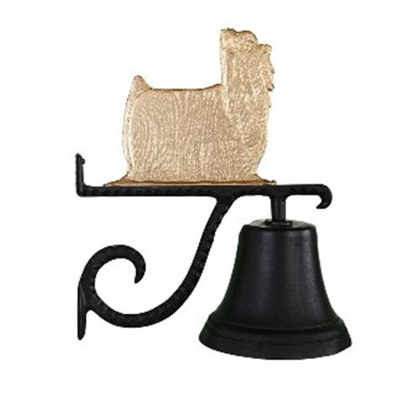 Swivel Cast Bell With Gold Bronze Yorkshire Terrier Ornament - SW389348