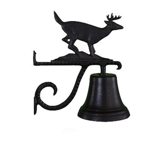 Swivel Cast Bell With Satin Black Buck Ornament - SW915828