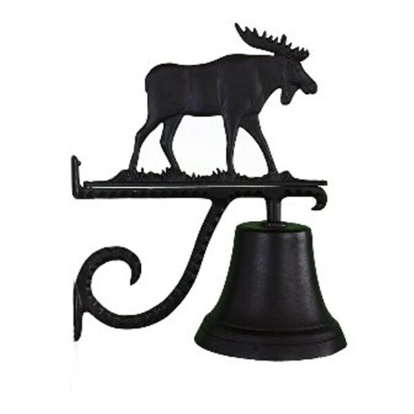Swivel Cast Bell With Satin Black Moose Ornament - SW742004