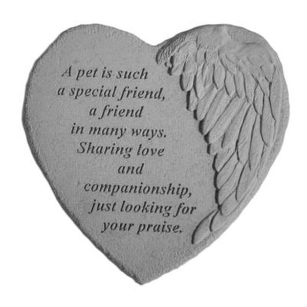 Kay Berry Kay Berry 08914 Winged Heart Memorial Stone - A Pet Is Such - 8914
