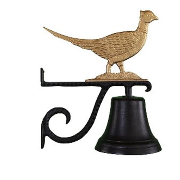 Swivel Cast Bell With Gold Bronze Pheasant Ornament - SW387083