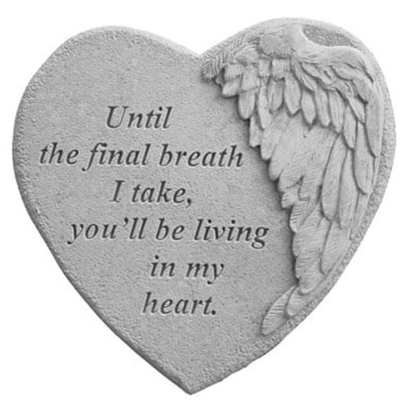 Kay Berry Kay Berry 08904 Winged Heart Memorial Stone - Until The Final Breath - 8904
