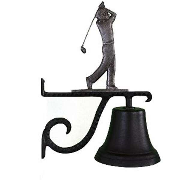 Swivel Cast Bell With Swedish Iron Golfer Ornament - SW387087