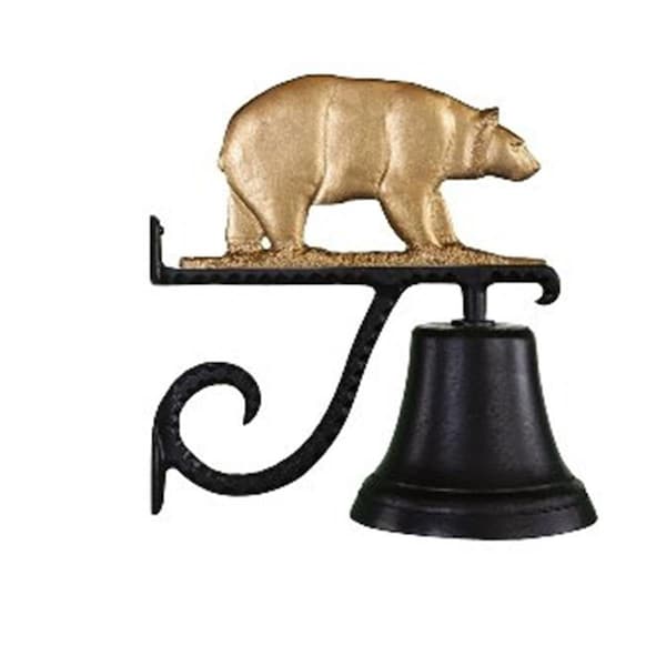 Swivel Cast Bell With Gold Bronze Bear Ornament - SW787749