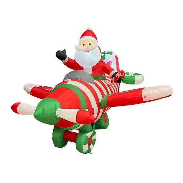 Celebrations Celebrations Santa in Plane 6.5 ft. Inflatable - MY-22A849