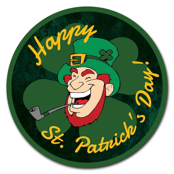 Signmission Corrugated Plastic Sign With Stakes 16in Circular-Happy St Patrick Day 2 - C-16-CIR-WS-HAPPY ST PATRICK DAY