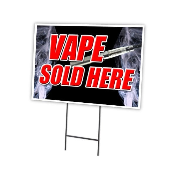 Signmission Vape Sold Here Yard Sign & Stake outdoor plastic coroplast window - C-1216 VAPE SOLD HERE