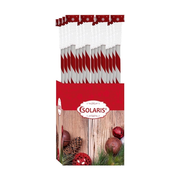 Alpine Alpine LED White Solar Candy Cane Striped Stake 23 in. Pathway Decor - QWE106