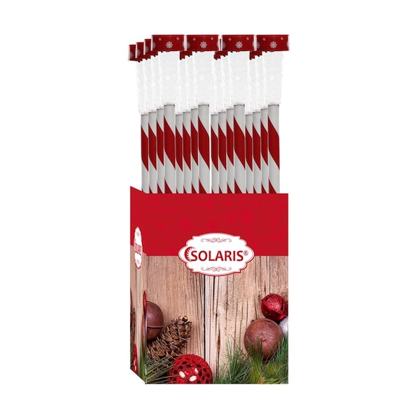Alpine Alpine LED White Solar Candy Cane Striped Stake 23 in. Pathway Decor - QWE106