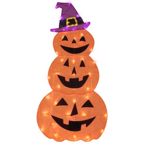 Gemmy Gemmy Flat-Tastics Orange 50 ct 48 in. LED Jack-O-Lantern Yard Decor - 551210