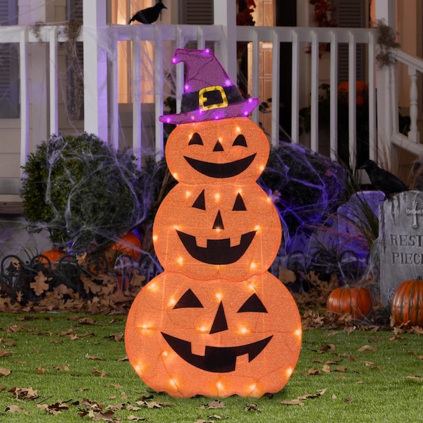 Gemmy Gemmy Flat-Tastics Orange 50 ct 48 in. LED Jack-O-Lantern Yard Decor - 551210