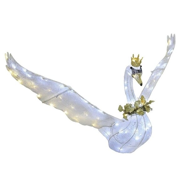 Puleo Asia Ltd Lighted Swan, LED, Warm White/Cool White, 31 H in - 75-YD1041L