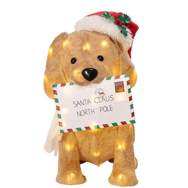 Puleo Asia Ltd Lighted Golden Retriever, LED, Warm White, 25 H in - 75-YD2042L