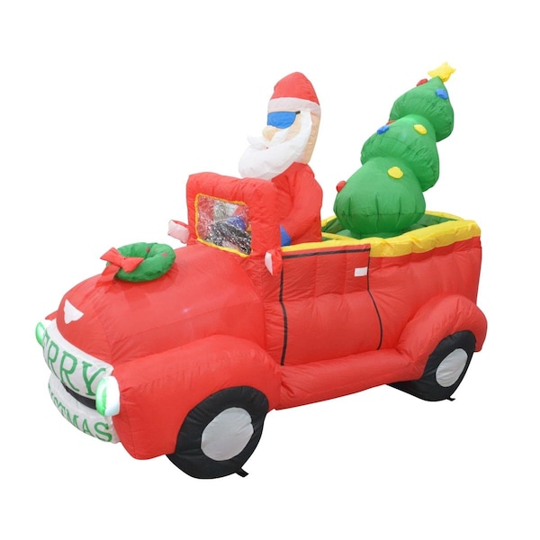 Jeco 7 ft. Santa In Red Trunk with Christmas Santa on Car - CHD-OD061