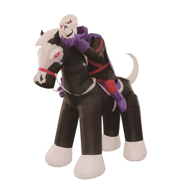 Celebrations Celebrations 6 ft. Prelit Night Rider Skull Inflatable - 22MY090801
