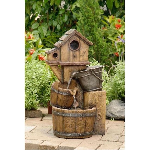 Jeco Jeco FCL054 Bird House Outdoor Water Fountain Without Light - FCL054