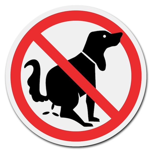 Signmission Corrugated Plastic Sign With Stakes 16in Circular-No Dog Poo - C-16-CIR-WS-NO DOG POO