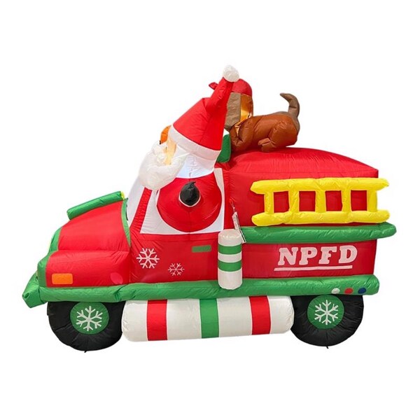 Celebrations Celebrations Firetruck w/ Puppy 6.5 ft. Inflatable - MY-22C758