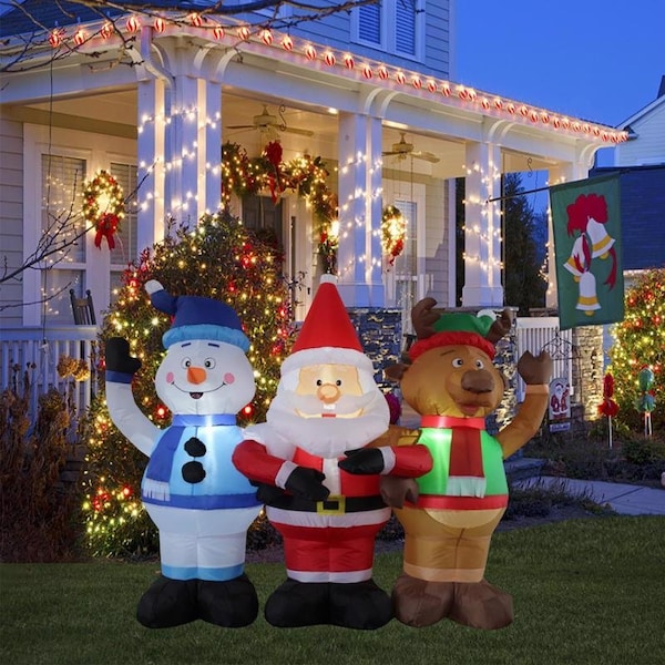 Celebrations Celebrations Santa/Snowman/Deer Trio 4.5 ft. Inflatable - MY-22C453
